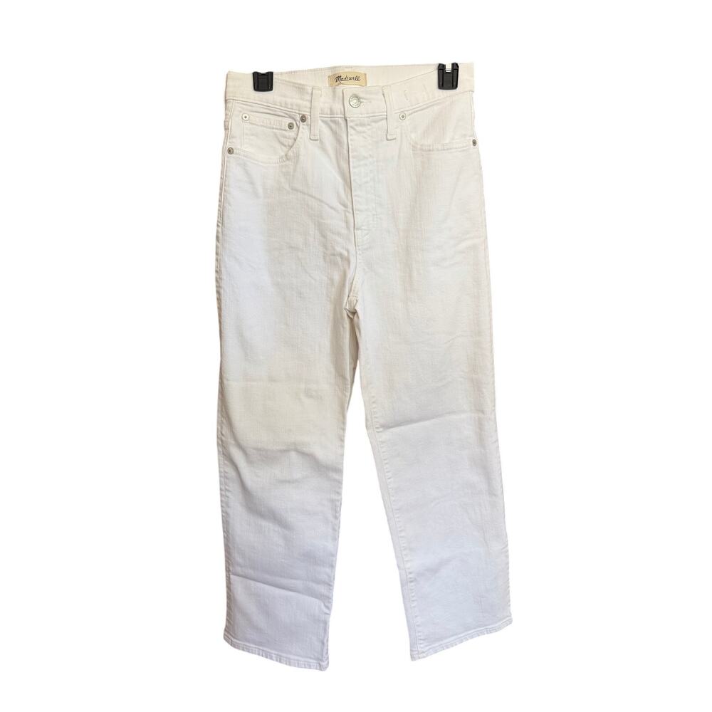 Madewell Slim Wide Leg Crop Jeans Size 27 White High Rise